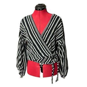 Lou & Grey medium wrap blouse top - size M - boho